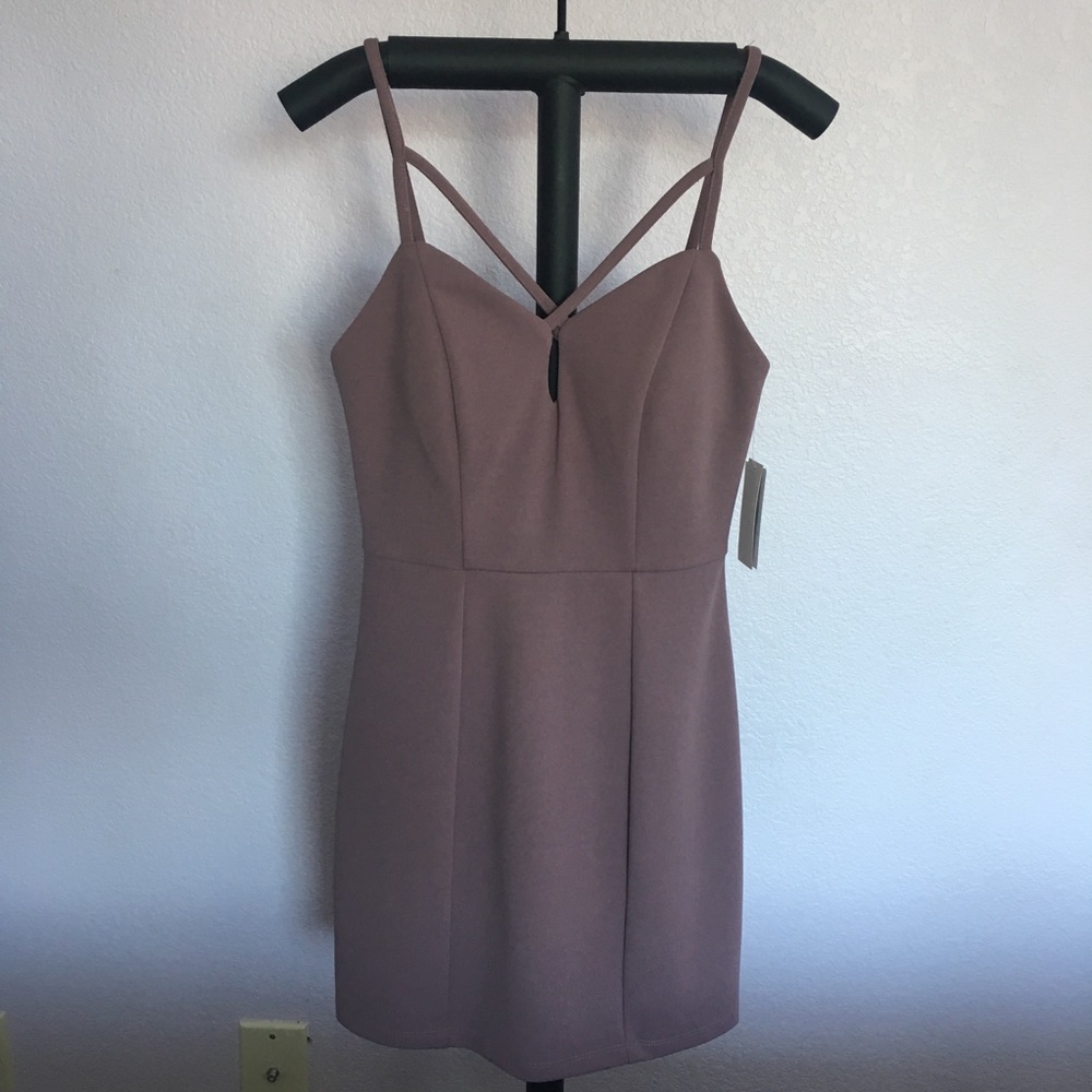 Orchid Strappy Zipper Back Mini Dress